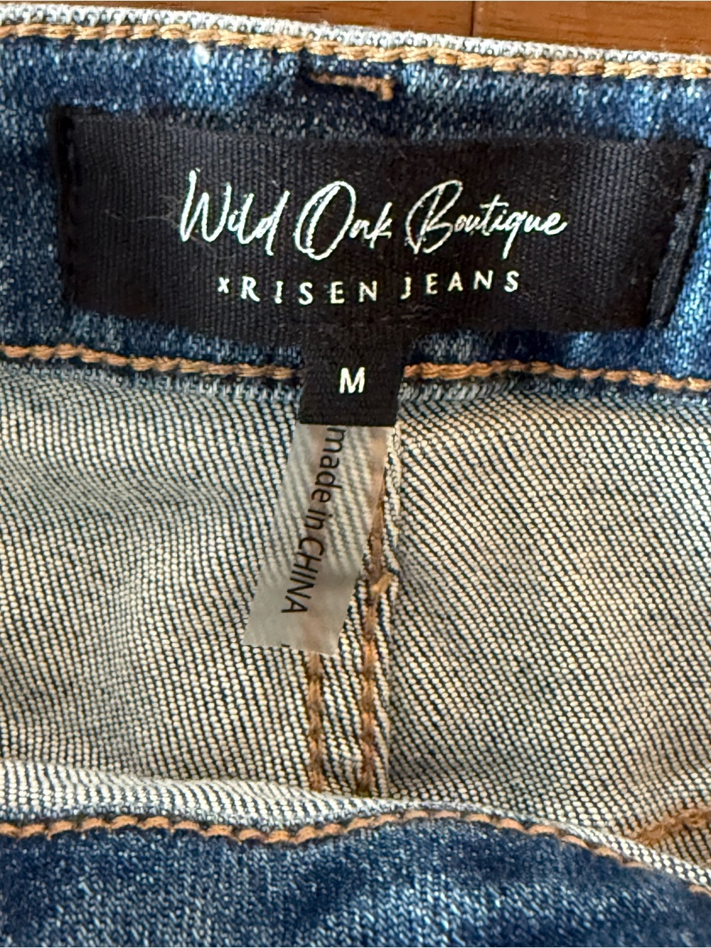 Risen by W.O. Denim Dark Blue Washed Cutoff Jean Shorts - Picture 4 of 14